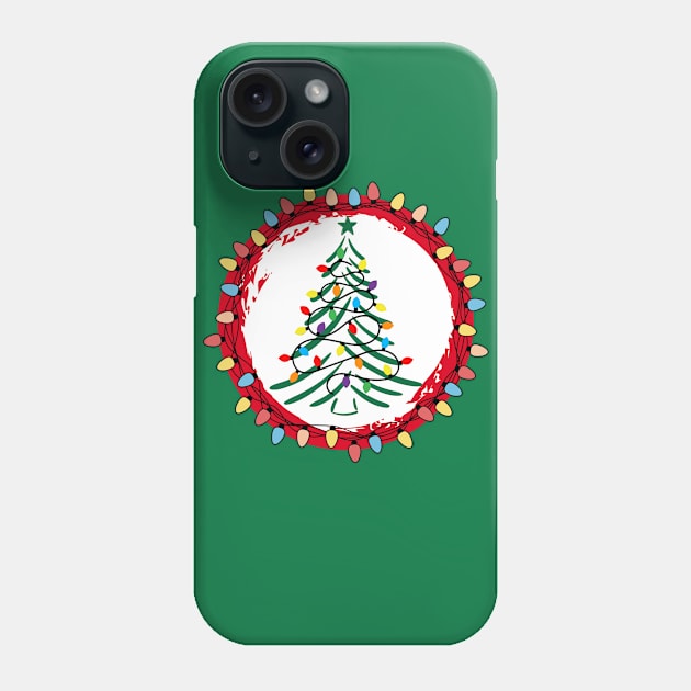 Holiday Classic Christmas tree with Chirstmas lights Phone Case by Shean Fritts 