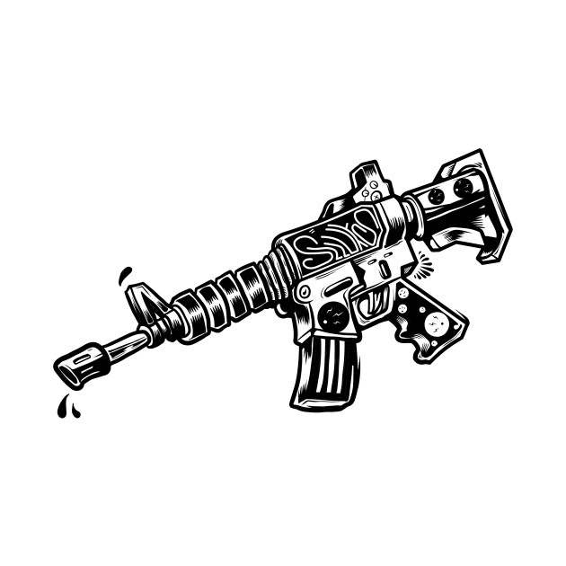 Dope AK 47 water gun illustration by slluks_shop