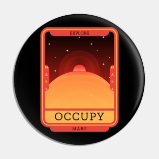 Occupy Mars - Planet Illustration Pin