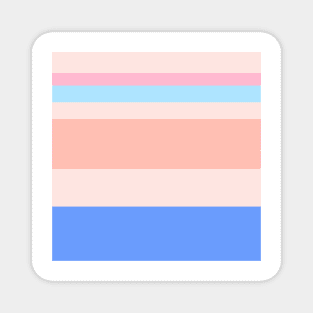 An ideal arrangement of Fresh Air, Soft Blue, Baby Pink, Very Light Pink and Melon stripes. Magnet