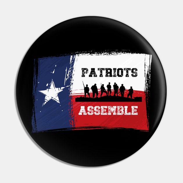 Patriots Assemble for Texas Pin by XOXO VENUS