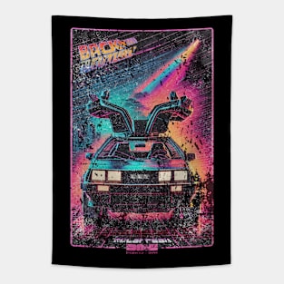 Back to the Future Distressed Damaged DeLorean Tapestry