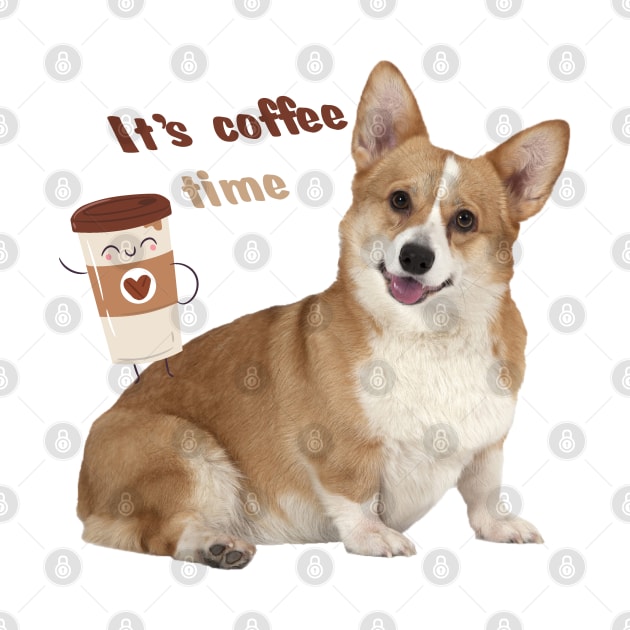 Corgi loves his morning coffee by SeriousMustache