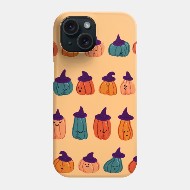 Spooky cute witch pumpkins Phone Case by illograph