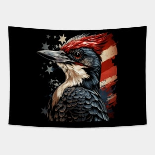 Patriotic Woodpecker Tapestry