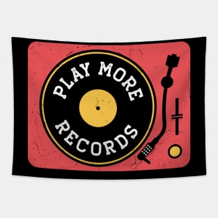 Vintage Play More Records Turntable // Vinyl Record Collector // Vinyl Junkie Music Lover Tapestry