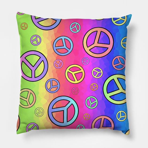 Flashy Peace Signs Pillow by SartorisArt1