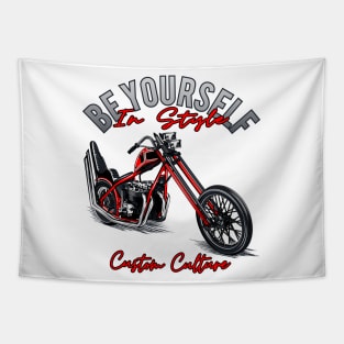 Be yourself in style,Custom culture,custom bike,Chopper motorcycle,long forks Tapestry