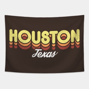 Retro Houston Texas Brown Tapestry