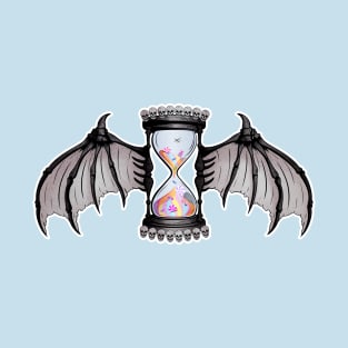 Pastel Memento Candy Mori Bat Wings Hourglass T-Shirt