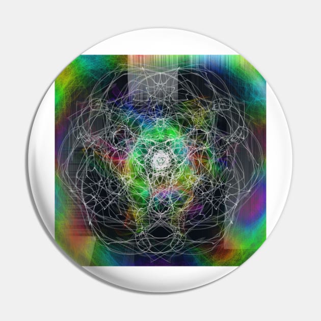 Psyche - Psychedelic Digital Abstract Pin by artsydevil