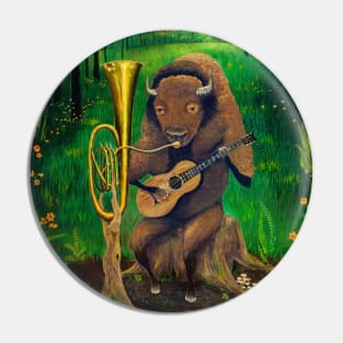 One Man Bison Band Pin