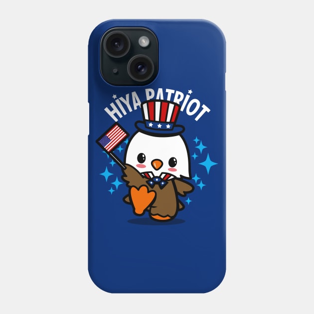 Proud American Independence Day Cute Kawaii Patriotic American Eagle Cartoon Phone Case by BoggsNicolas