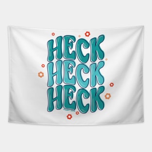 Triple Heck (Retro Blue) Tapestry