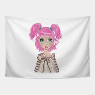 Big eyed kid pigtails Tapestry