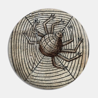 Woodcut Spider Pin