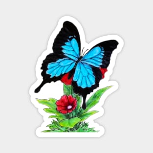Butterfly on Flower Magnet