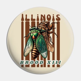 Cicadas "Illinois" Pin