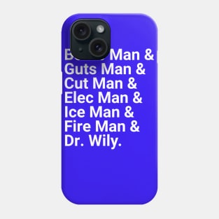 Mega Man Bosses Helvetica List Phone Case