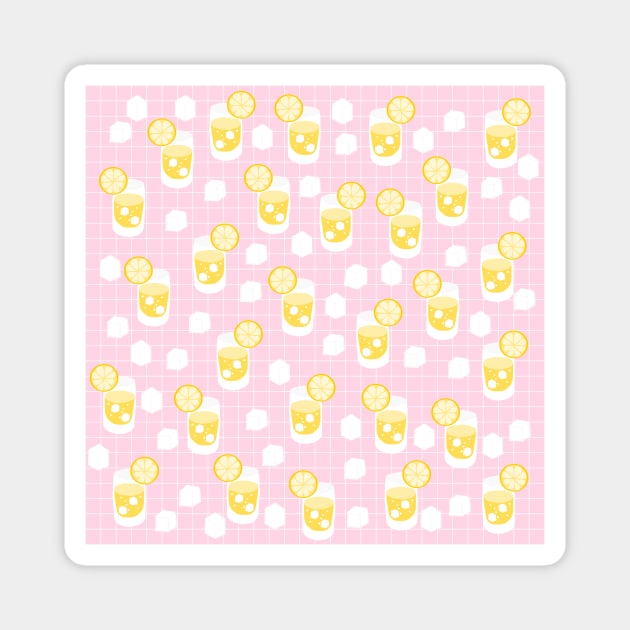 Cute Lemonade on Pink Background Magnet by kapotka