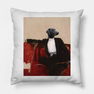 Black Victorian Lab Pillow