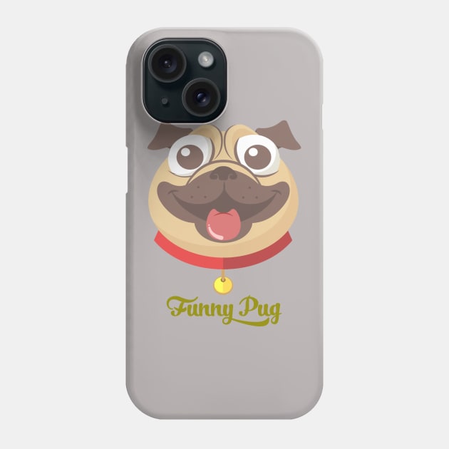 Funny pug face Phone Case by This is store