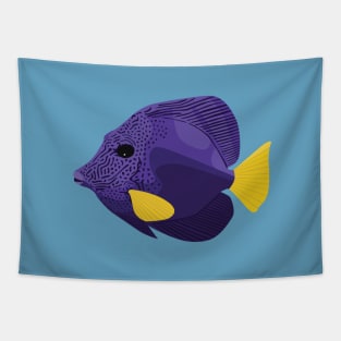 Purple Tang fish illustration Tapestry