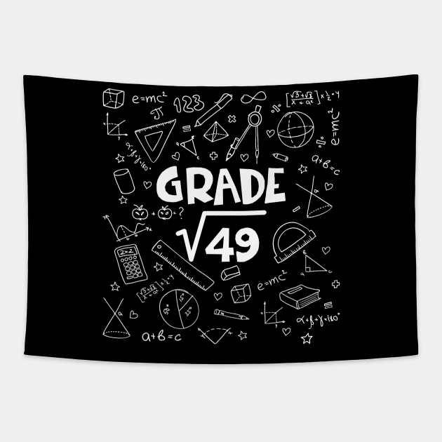 7th Grade Math Square Root Of 49 Back To School Tapestry by Terryeare