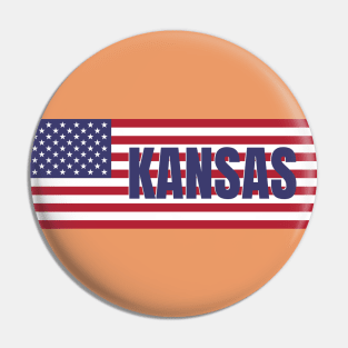 Kansas State in American Flag Pin