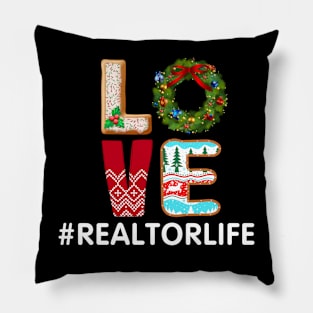 Love Realtor Life Christmas Pillow