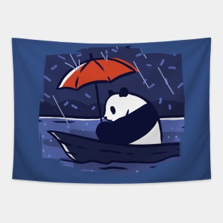 Panda in a boat Tapestry