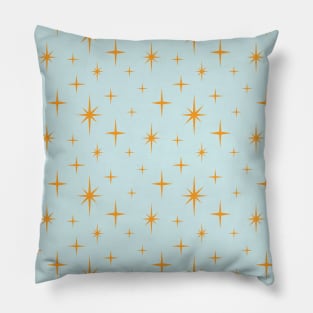 Atomic Starburst Aqua, Orange Pillow