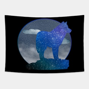 Wolf at night Tapestry