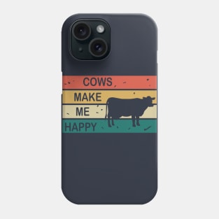 Cows Make Me Happy - Cute Vintage Retro Design Phone Case