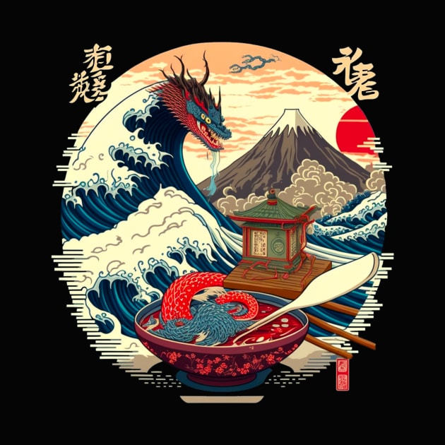 japan food dragon, t-shirt. by max.trideau@gmail.com