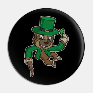 Sloth Irish Leprechaun Lucky St Patricks Day Pin
