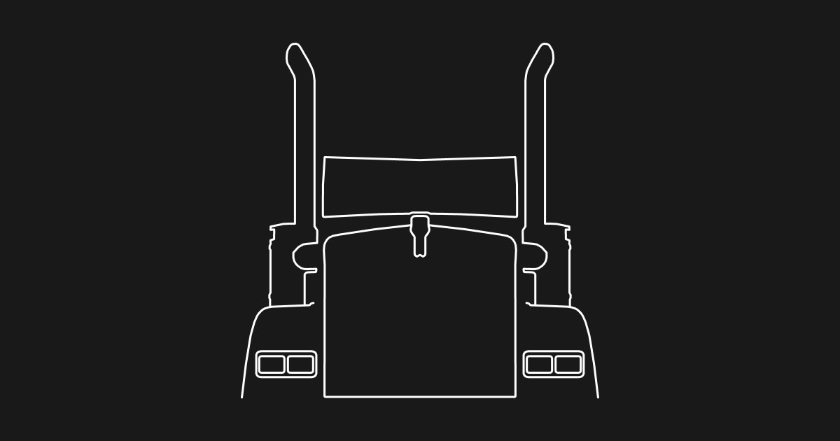 Kenworth truck outline graphic (white) - Kenworth - Long Sleeve T-Shirt