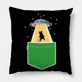 Cat Abduction - Funny Aliens Alien Life Believer Space Geek Pillow