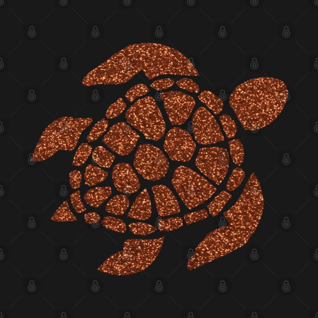 Dark Orange Faux Glitter Turtle by Felicity-K