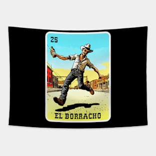 El Borracho The Drunk Mexican Lottery Card Image Loteria Tapestry