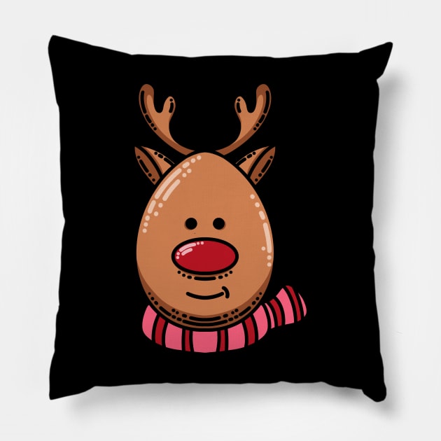 Cute Reindeer for Christmas Pillow by malaqueen