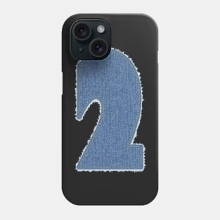 Number Two Blue Denim Phone Case