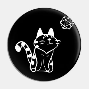 Cat Lover with D20 Dice TRPG Tabletop RPG Gaming Addict Pin