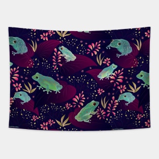 Bioluminescent Frogs Tapestry