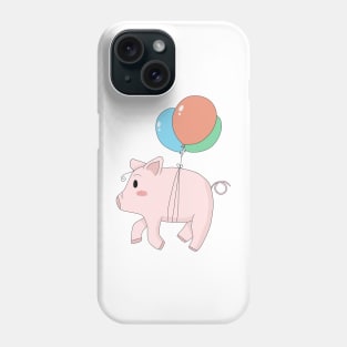 Floating Pig with Ballon Cartoon Phone Case