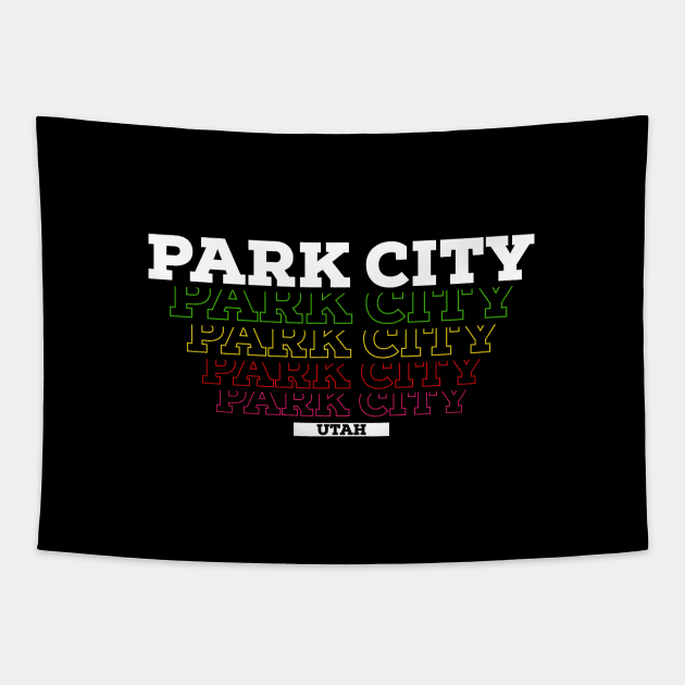 I Love Park City USA Vintage Tapestry by Zen Cosmos Official