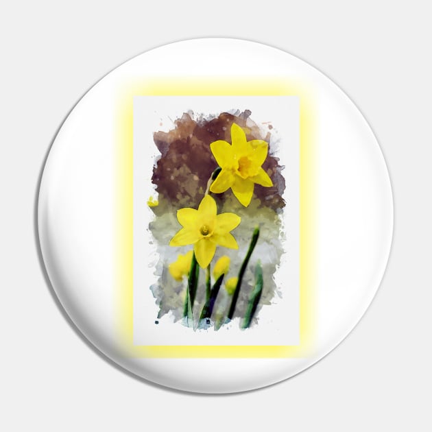 Daffodil Spring Flower Pin by Joyce Mayer