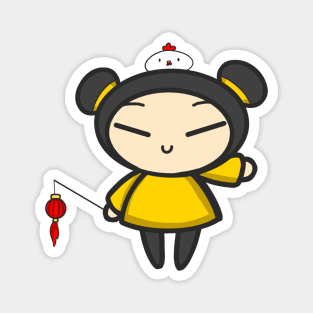 Yellow Year of the Rooster Pucca Magnet
