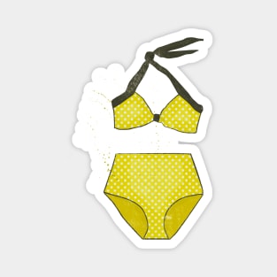 Yellow Polkadot Bikini Magnet