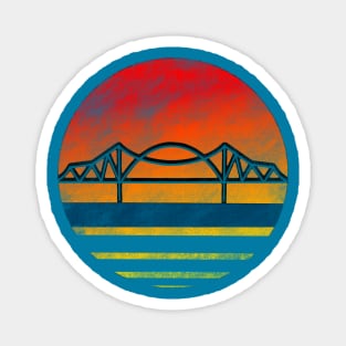 La Crosse Wisconsin Bridge Sunset Graphic Magnet